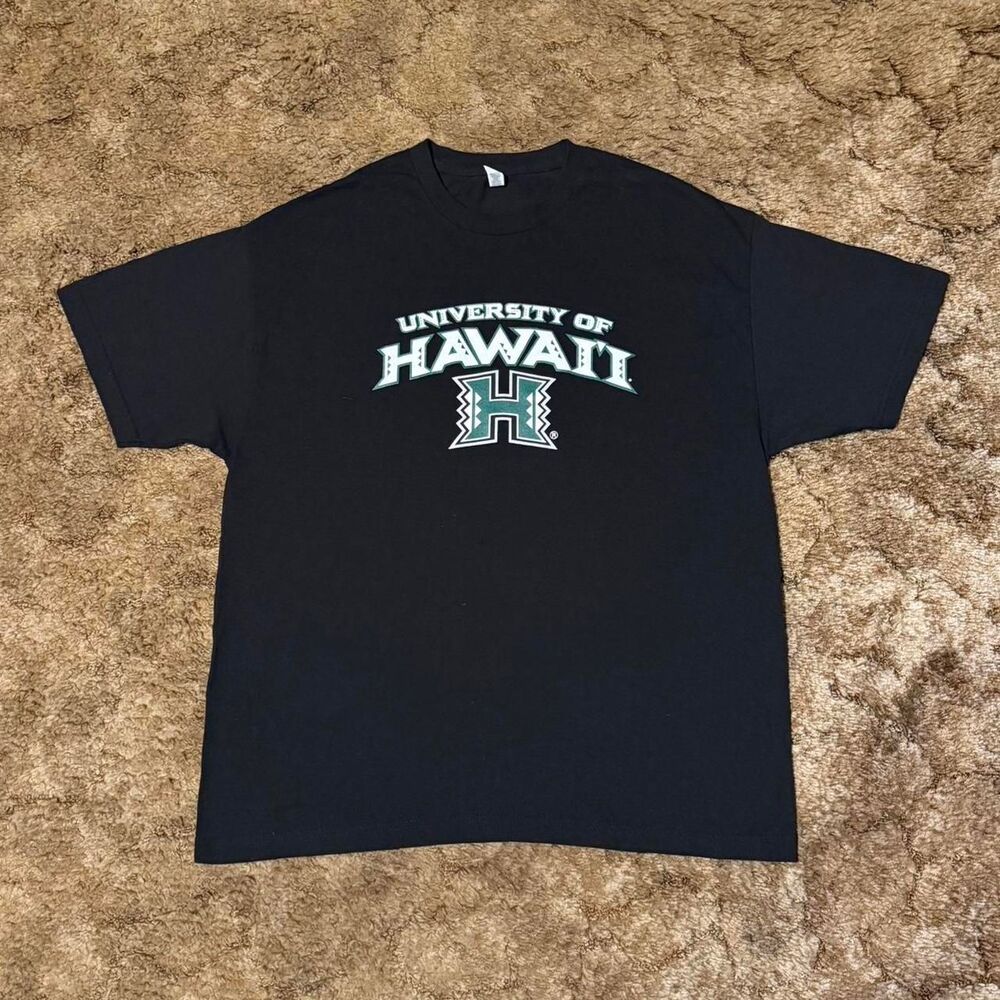 University of Hawaii Graphic Tee Black Green H Logo XL College Athletic Shirt
